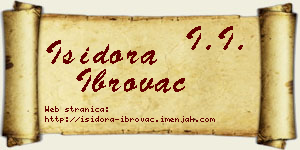 Isidora Ibrovac vizit kartica